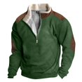 thumbnail image 2 of Wutalume Men's Outdoor Standing Collar Sweatshirt, Spring Casual Tops, Loose Fit Long Sleeve for Hiking and Leisure, Durable Material for Active Lifestyles,Army Green L, 2 of 5