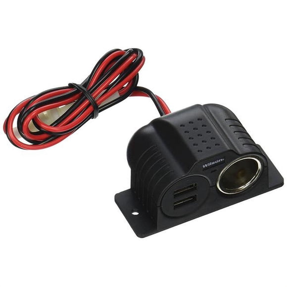 Wilsoni Antennas 30512V2USB 12V Power Outlet with 2 USB Ports 3.4A Output