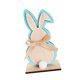 thumbnail image 1 of Adornos de conejito de Pascua para pasillo, fiesta, escritorio, decoración de mesa de conejito de madera Azul, 1 of 9