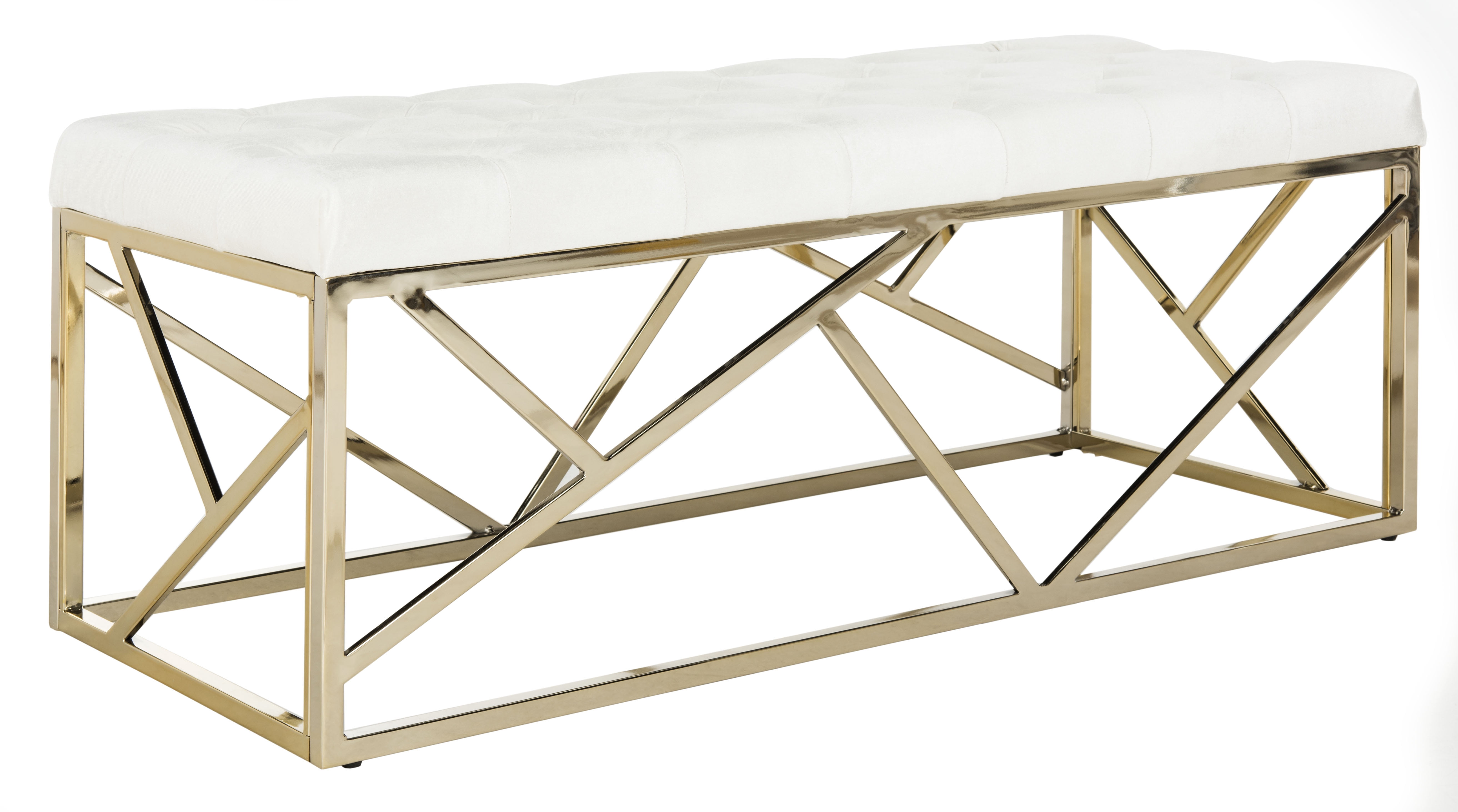 Safavieh Farah Modern Glam Rectangular Tufted Bench