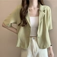 thumbnail image 5 of Summer Blazers Women Simple Leisure Loose Korean Style Youth Single Breasted, 5 of 8