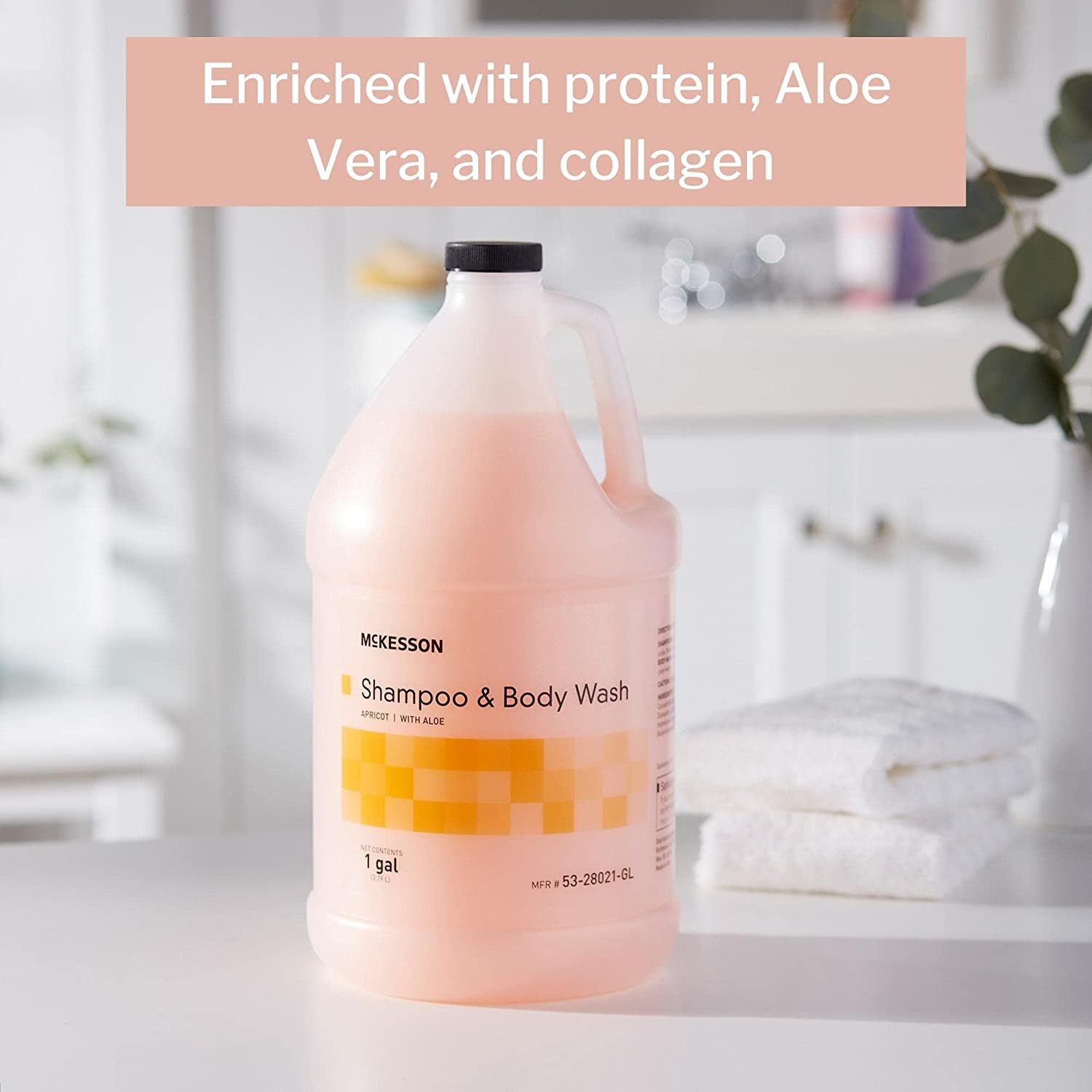McKesson Shampoo and Body Wash 1 gal. Jug Case of 4 Apricot Scent
