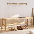 thumbnail image 2 of VEVOR Rattan Bench Wooden Bench 47.6 Inches for Entryway Living Room & Bedroom, 2 of 9