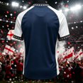 thumbnail image 4 of England 2026 Soccer Cup Fan Jersey for Men, Crewneck Short Sleeve T-Shirt with Red & White Shield Graphic, Lightweight Breathable Athletic Top, 1 PC Navy XXL, 4 of 4