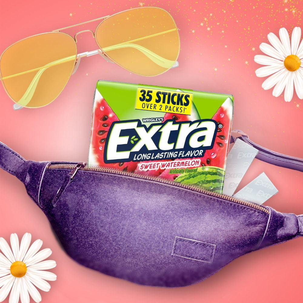Extra Sweet Watermelon Sugar Free Chewing Gum Mega Pack 35 pc - Pack of 3