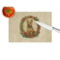 thumbnail image 2 of Norwich Terrier Christmas Flowers Glass Cutting Board 12 in x 15 in, 2 of 5