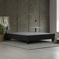 thumbnail image 1 of Carter Dark Grey Upholstered Platform Bed Frame, King, 1 of 7