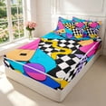thumbnail image 2 of Manfei Classic Plaid Zipper Twin Comforter Sets with Fitted Sheet and 2 Pillowcases,Vintage Check Zipper Bedding Set,Pink Blue Yellow,Black Reversible,4pcs, 2 of 8