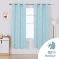 thumbnail image 2 of Deconovo Cortinas opacas con estampado de ondas doradas para dormitorio, con aislamiento térmico para sala de estar, oscurecedoras (azul cielo/ondas, 107 x 183 cm, 2 paneles), 2 of 7
