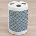 thumbnail image 1 of Victorian Ceramic Toothbrush Holder, Modern Country Style Abstract Illustrated Antiquity Vintage, Decorative Versatile Countertop for Bathroom, 4.5" X 2.7", Navy Blue Cream, by Ambesonne, 1 of 4