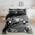 thumbnail image 3 of Feelyou Gaming Gamer Kids Bedding Comforter Set, Game Gamepad Controller Twin Comforter Sets, Grey Cartoon Style Reversible Bedding Set, Microfiber Bedroom Decor, 2pcs, 3 of 9