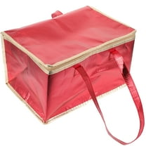 Decorative Insulated Bag with Zipper Delivery Bags Cooler Casserole Tote Shopping Red