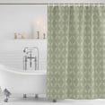 thumbnail image 4 of Sage Green Waterproof Fabric Shower Curtain,Geometric Flower Leaf Diamond Plaid Retro Waterproof Fabric Shower Curtain for Bathroom Curtains Bathtubs Hotel Shower Curtains with 12 Hooks Stall 54x78in, 4 of 8
