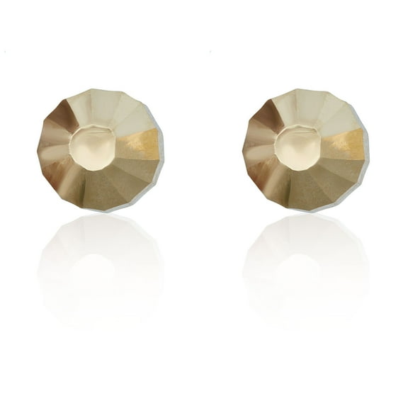 AVORA 10K Yellow Gold Spherical Round Stud Earrings