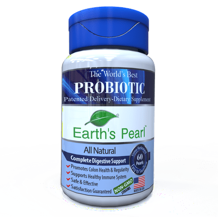 Earth’s Pearl Probiotic + Prebiotic - 60 Day Supply - #1 Best Seller – 15X More Effective Than Competitors – Advanced Digestive and Gut Health for Women, Men and Kids – Easy to Swallow (Best Soil Based Probiotics)