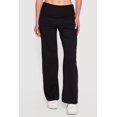 thumbnail image 3 of Women's Ruched Fold Over High Waisted Wide Leg Pull On Pants, 3 of 4