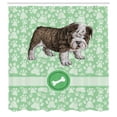 thumbnail image 2 of Ambesonne Dog Lover Shower Curtain, Paw Print Animal Bone Art, 69"Wx84"L, Shamrock Green, 2 of 4