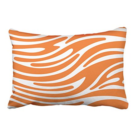 Winhome Simple Modern Zebra Stripes Print Pattern Orange Polyester