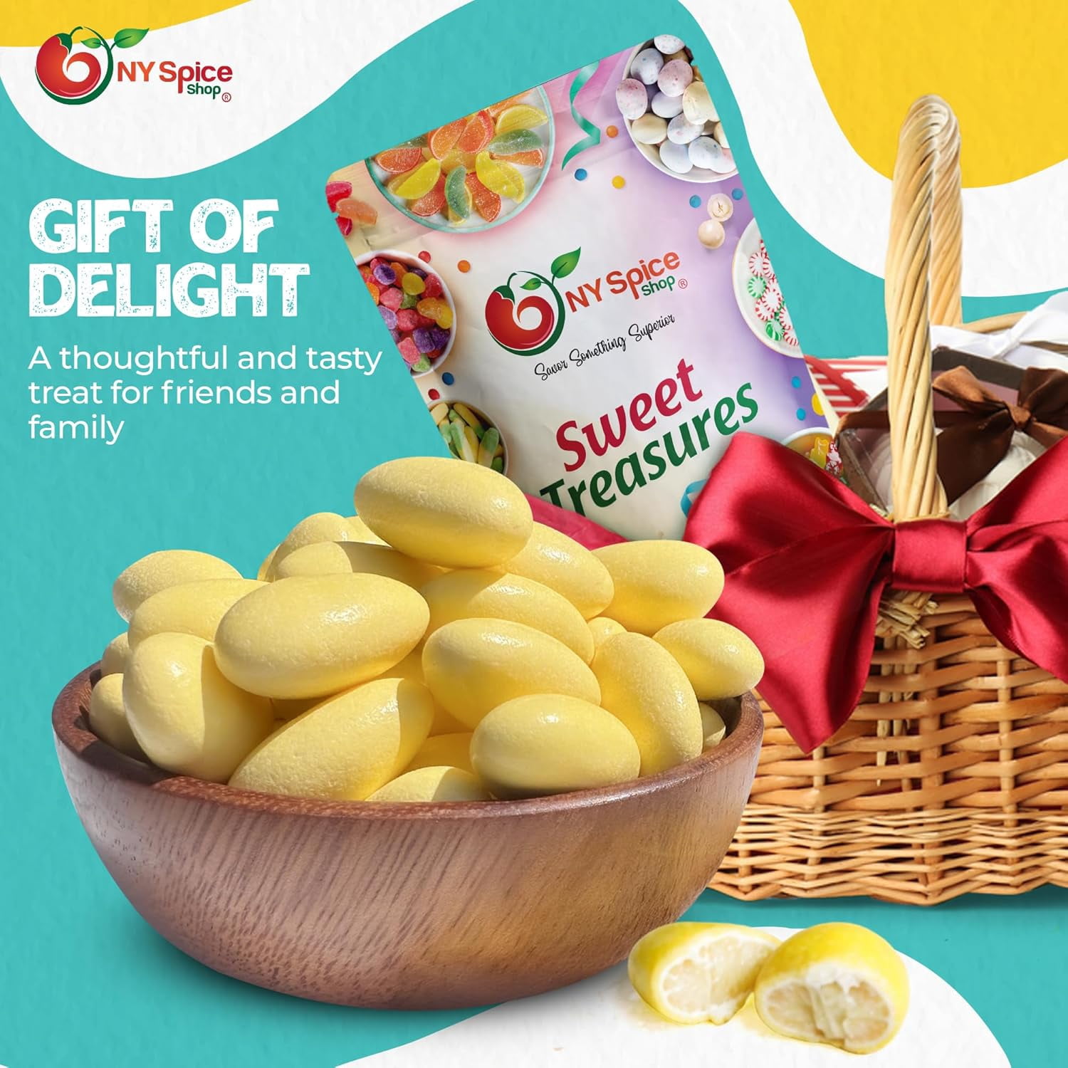 NY SPICE SHOP Super Fine Yellow Jordan Almonds - 1 Pound