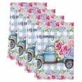 thumbnail image 2 of Spring Kitchen Towels Set of 4, Truck Botanical Rose Leaves Blue White Plaid Absorbent Dish Towels for Kitchen, Microfiber Hand Towel, Quick Drying Tea Towel for Cleaning Decorative Dishcloths, 2 of 7