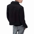 thumbnail image 4 of Women'S Jacket with Zipper Long Sleeve Turn Down Collar Casual Coat with Pockets for Autumn Winter Black S, 4 of 9