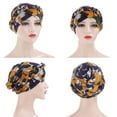 thumbnail image 3 of Dress Choice Womens Chemo Cancer Flower Print Head Hat Cap Ethnic Bohemia Pre-Tied Twisted Braid Hair Cover Wrap Turban Headwear for Daily Wear, 3 of 7