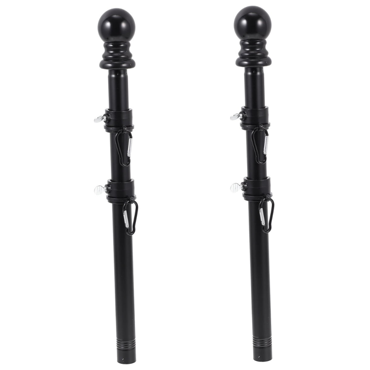 FRCOLOR 2 Sets of Rotatable Flag Pole Stainless Steel Flagpole with Base and Flag Rings