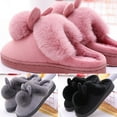 thumbnail image 4 of Long Ears Single Ball Men and Women Couples Winter Warm Wooden Floor Thickening Indoor Warm Slippers Cotton Slippers, 4 of 17