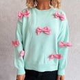 thumbnail image 2 of THDHVS Sweaters for Women,Womens Sweaters,Women's Long-Sleeve Round Neck Solid Color Jewelry Pullover Loose Knitted Sweater Green L, 2 of 6