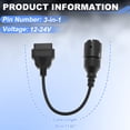 thumbnail image 4 of Unique Bargains Diagnostic Cable for BMW C-series C600(Sport)/ C650(GT) 1996-2016 OBD Adapter Cable Round 10-Pin to 16-Pin OBD II, 4 of 6
