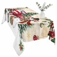 thumbnail image 2 of Christmas Table Cloth Waterproof Tablecloths, Xmas Snowman Truck Snowflake Tree Balls Vintage Tablecloth Dining Table Cover for Kitchen Party Tabletop Outdoor, Rectangle Tablecloth 60x120 Inch, 2 of 9