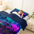 thumbnail image 3 of Manfei Speed Car Twin Comforter Sets,Stormy Sky Bedding Set,Purple,Navy Blue Reversible,2-Piece,1 Comforter and 1 Pillowcase, 3 of 7