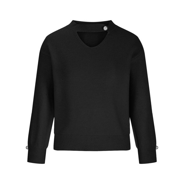 Suéter de cuello en V para mujer, cómodo, informal, de color