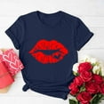 thumbnail image 2 of RKSTN Hauts pour Femmes 2024 Printemps Été à Imprimé Graphique Col Rond Manches Courtes Hauts Saint-Valentin Couleur Unie Décontracté Coupe Ample Blouse Hauts, 2 of 4
