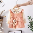 thumbnail image 2 of Staki Girls Dresses Toddler Girl Dress Clothes Ruffle Long Sleeve Casual Dress Cute Winter Fall Girls Dresses(Pink,12-18 Months), 2 of 6
