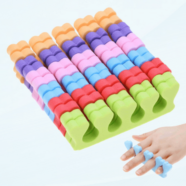 6 Pairs Toe Separators Finger Spreader Set, Soft Sponge Finger Toe Divider Spacer Cushions Nail Art Manicure Tools for Gel Polish Coating Painting Pedicure