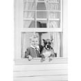 thumbnail image 2 of Boy with dog looking through window, portrait Poster Print (18 x 24), 2 of 4