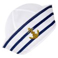 thumbnail image 2 of FELTECHELECTR Sombrero de capitán para hombre, sombrero de marinero de moda, sombrero de capitán para fiesta de cosplay, sombrero de yate, accesorio de disfraz, 2 of 6