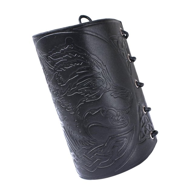 Qarigey Viking Bracers Arm Cuff Wolf Guard Wrist Wristband for Cosplay Women Ropa, zapatos y accesorios Miscelánea Negro