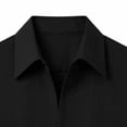 thumbnail image 4 of Men's Business Casual 2 Piece Suit Set, Short Sleeve Lapel Collar Button Down Shirt & High Waist Straight Leg Dress Pants, Loose Fit formal Daily office Outfit Black, 4 of 5