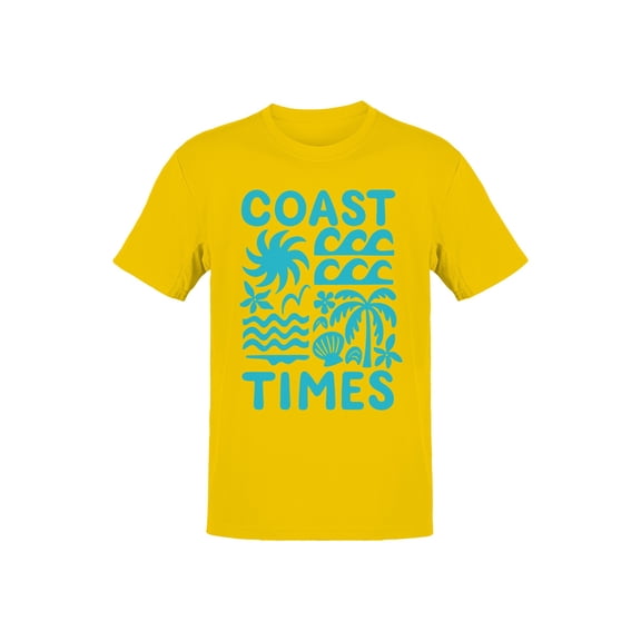Coastal Vibes Graphic Art Men's T-shirt Yellow