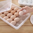 thumbnail image 4 of Paquete de 1 huevera para frigorífico con tapa, bandeja transparente para organizar 24 huevos del diablo, 4 of 5