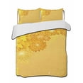 thumbnail image 2 of Yellow Golden Floral Full Size Down Alternative Comforter, Lightweight Comforter Quilt Bedding Set with Pillow Shams Spring Summer Shiny Flowers All Seasons Bed Comforter Duvet Insert 78"x90", 2 of 7