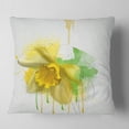 thumbnail image 2 of Designart Yellow Narcissus Flower Watercolor - Floral Throw Pillow - 16x16, 2 of 5