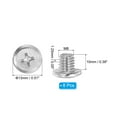 thumbnail image 2 of Uxcell Round Head Phillips Screws, 8 Pack M8-1.25 x 10mm 304 Stainless Steel 18-8 Full Thread, 2 of 7