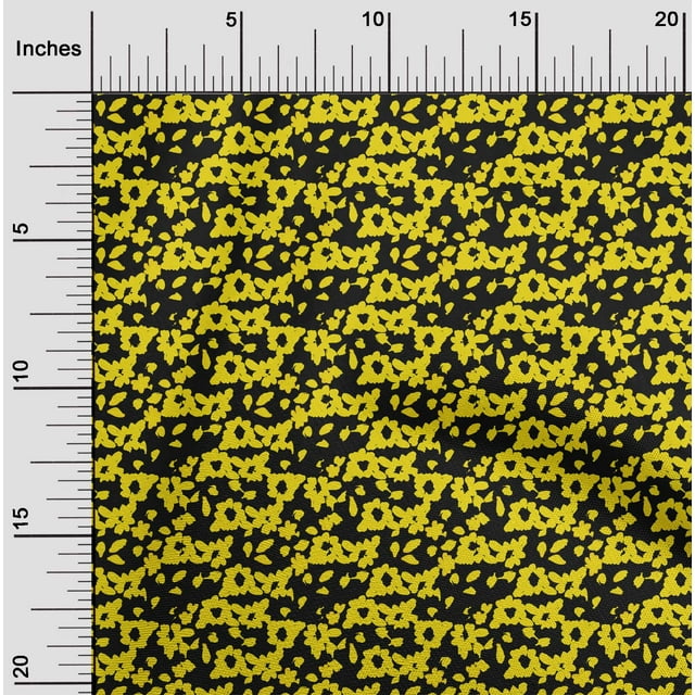 oneOone Georgette Viscose Yellow Fabric Florals Sewing Craft Projects Fabric Prints By Yard 42 Inch Wide