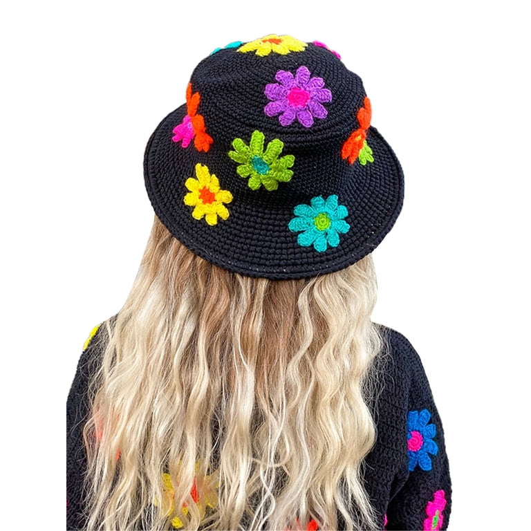Crochet Bucket Hat for Women Knit Handmade Foldable Floppy  display picture 1