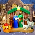 thumbnail image 1 of Hazms 7Ft Christmas Inflatable Decoration Nativity Sets for Christmas Outdoor Jesus Nativity Scene Christmas Inflatables Built-in LED Lights Blow Up Inflatable, Yard, Lawn, Garden Decor, 1 of 10
