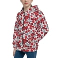 thumbnail image 2 of Naloa Red Hawthorn Teenage Zipper Hoodie, Long Sleeve Zip Up Hoodies Casual Jackets Tops for 7-12 Years-Medium, 2 of 6