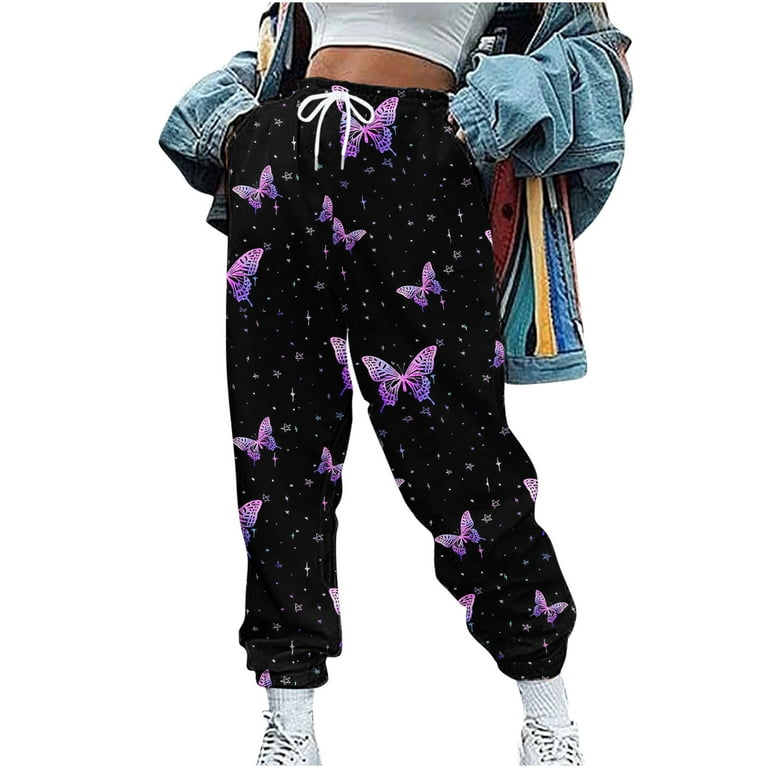 POROPL Girls Ladies Pajama Pants Casual High Waisted Cropped Winter Women  Casual Pant For Clearence 